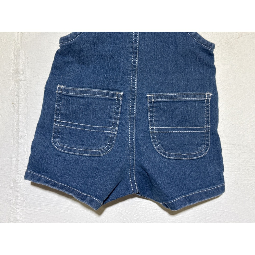 Carhartt Girls Denim Ruffle Shortall Overalls 3M Blue Cotton Stretch Americana - Picture 4 of 8